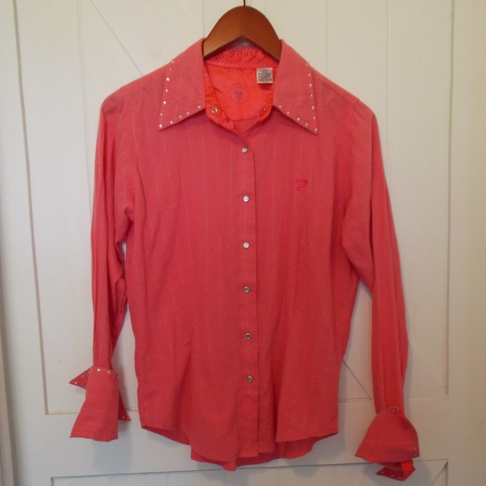 Twenty‎ X Tailored Fit Western Style Snap Front Shirt Women's Size M Rhinestones